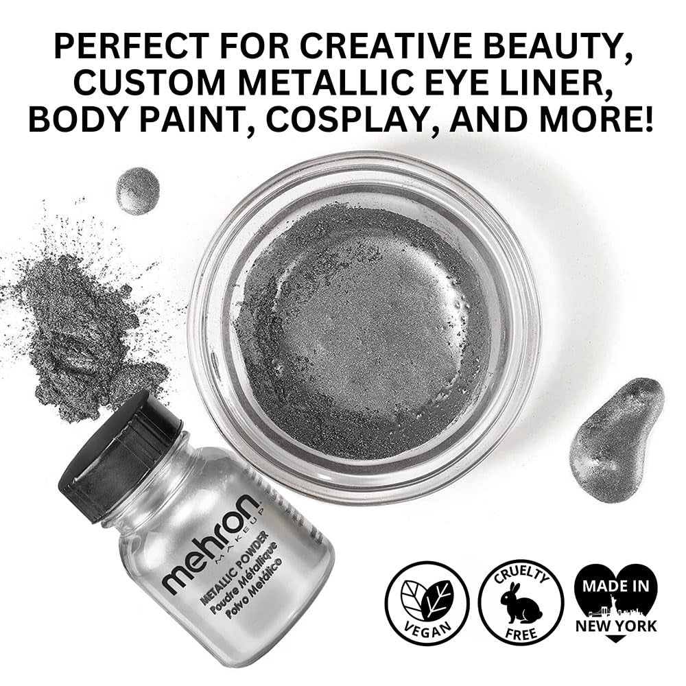 Shimmering Silver Metallic Chrome Pigment Powder - 0.5 Oz (14 g) for Stunning Eyeshadow and Eyeliner