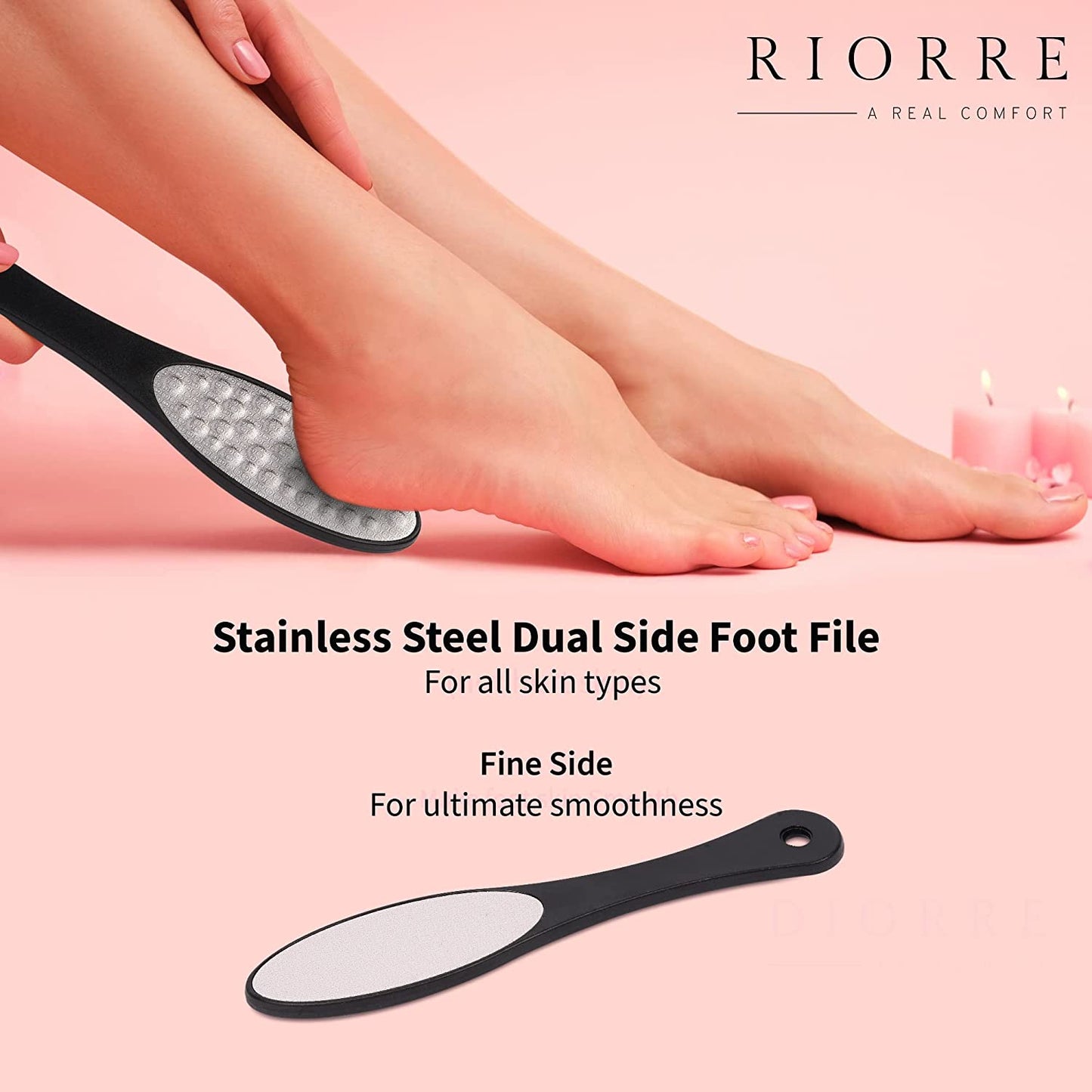 Premium Foot Care Set: 3-Piece Pedicure Kit Including Foot Scrubber, Foot File, and Callus Remover for Soft, Smooth Heels