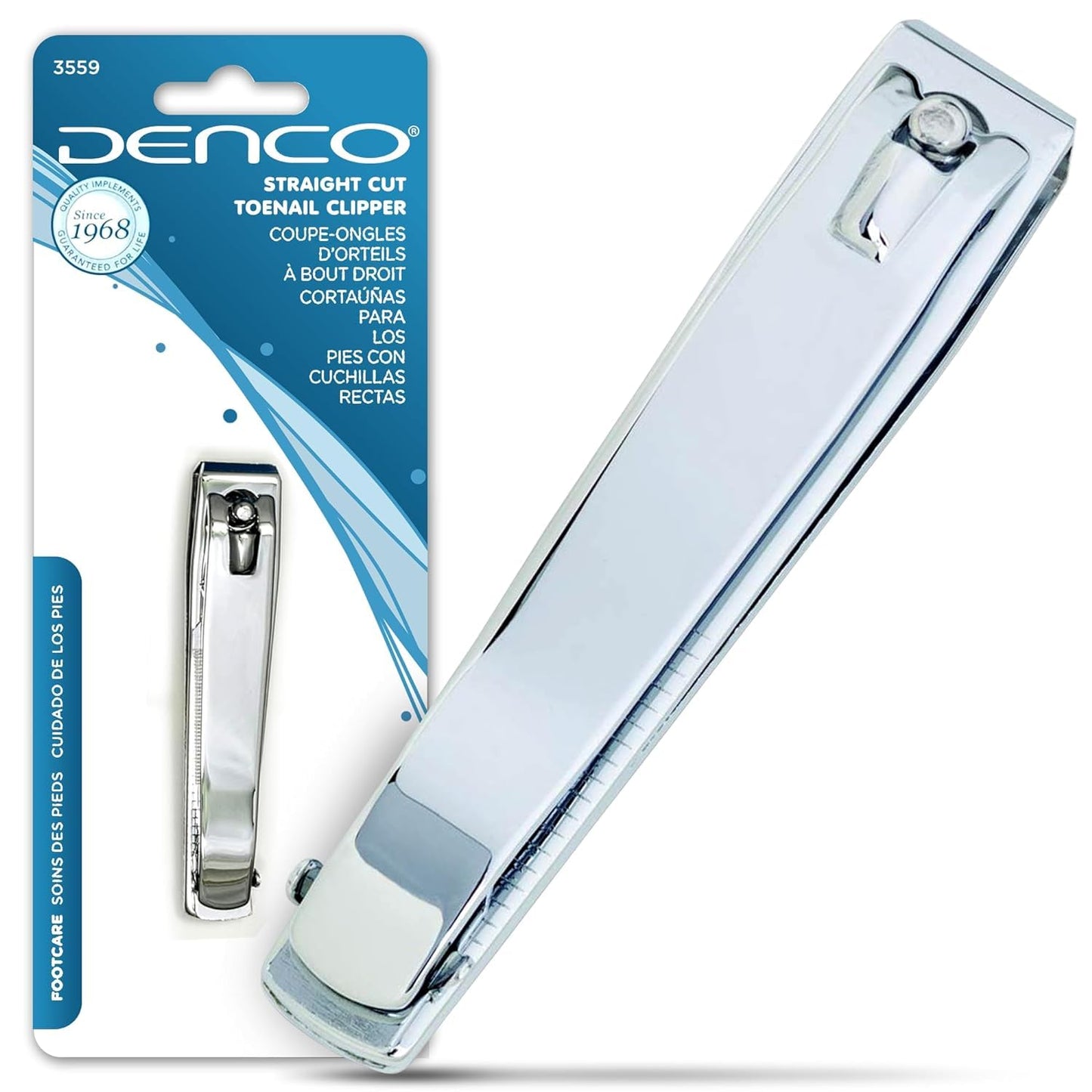 Premium Silver Straight Cut Toenail Clipper - Model 3559N, Single Unit