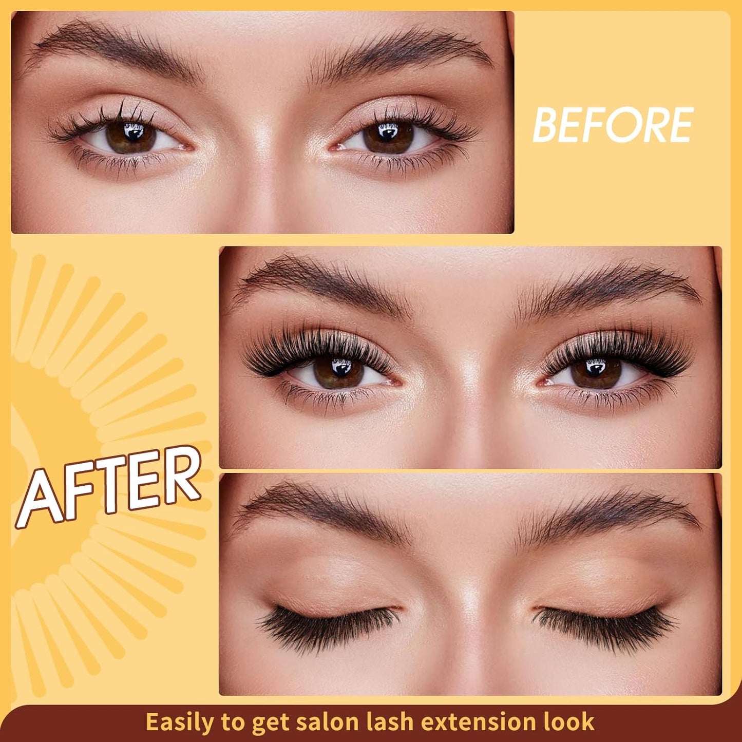 Magnetic Eyelashes with Applicator - Reusable Cat Eye Effect, No Glue, Easy to Wear & Remove, Natural Look (B03)