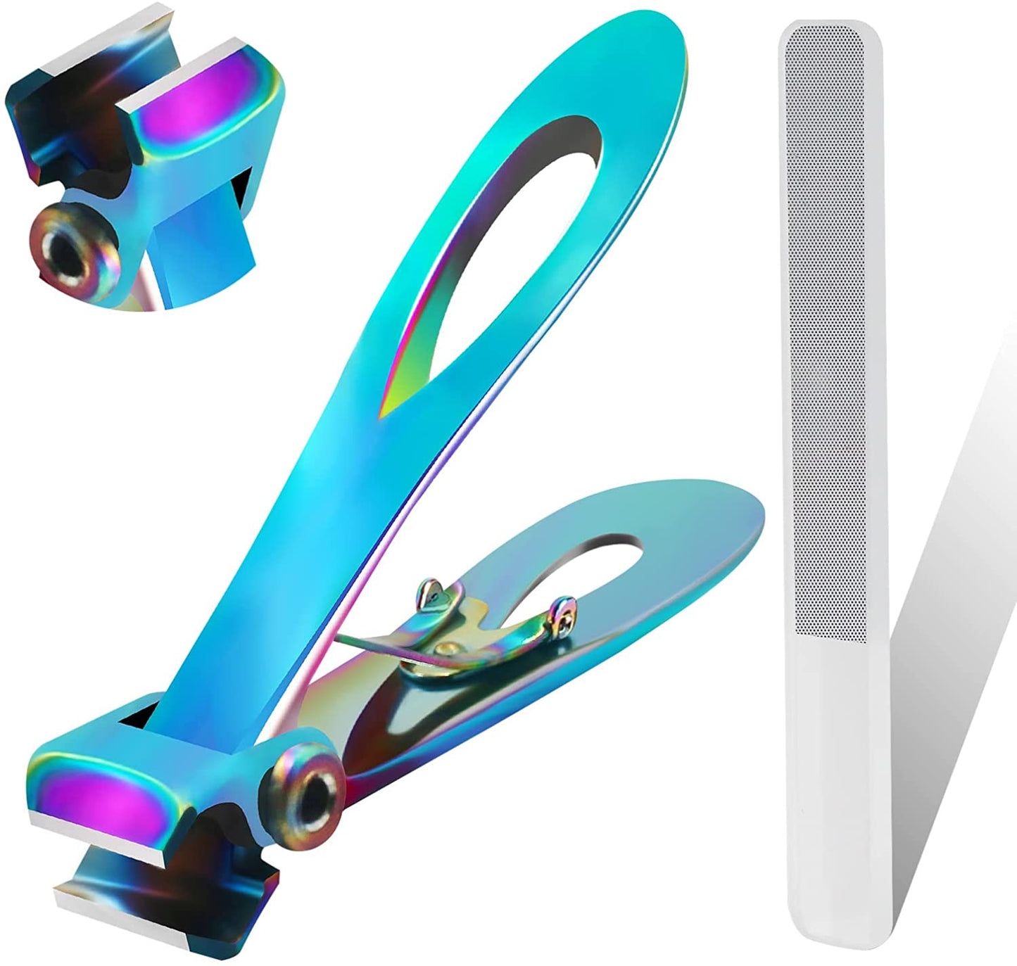 Professional Toenail Clippers for Thick Nails - Long Handle with 17mm Wide Jaw Opening, Extra Large Stainless Steel Nail Clippers for Women, Men, and Seniors (Multi-Colored)