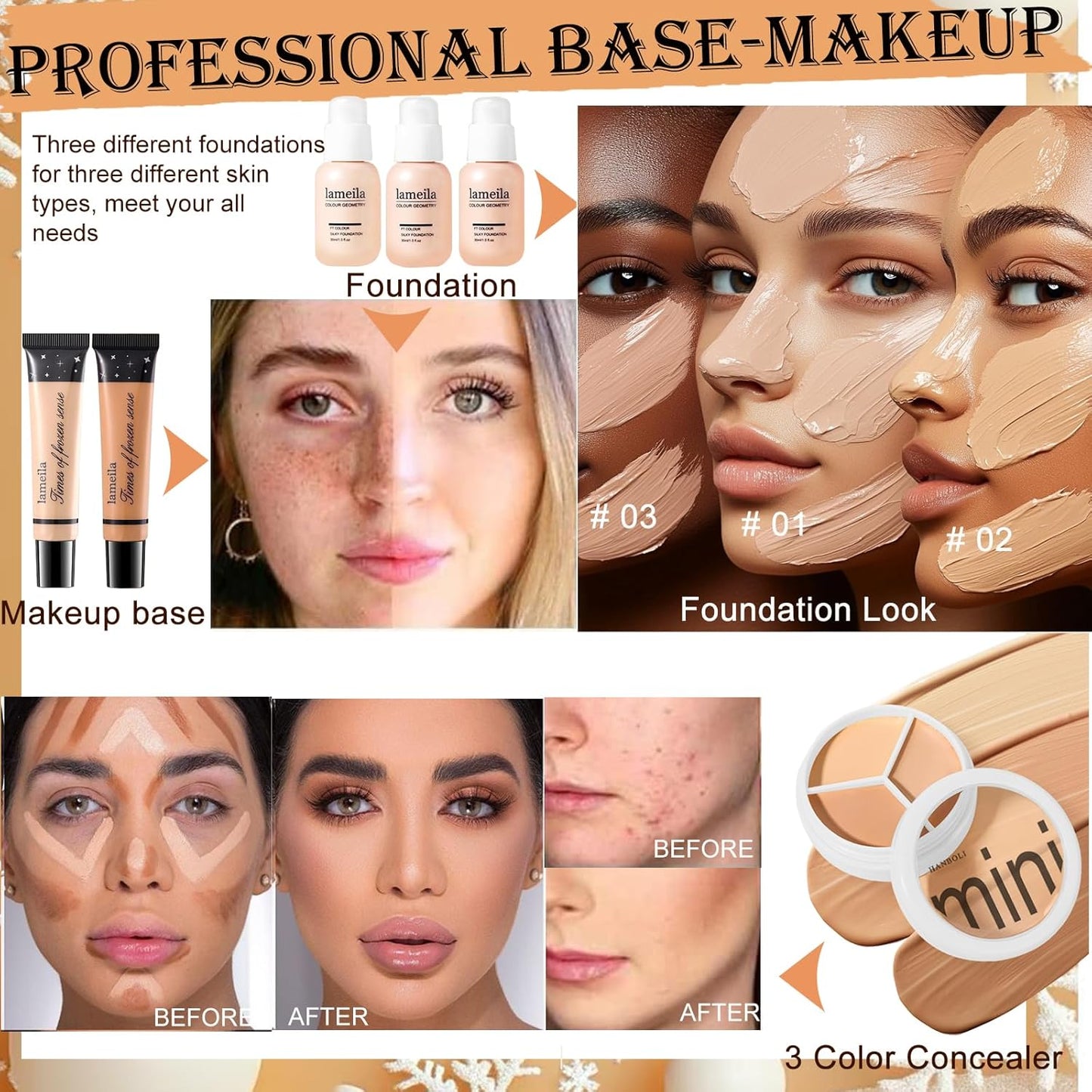 Ultimate Girls Makeup Kit: 40 Vibrant Eyeshadows, Foundation, Contour Stick & More!