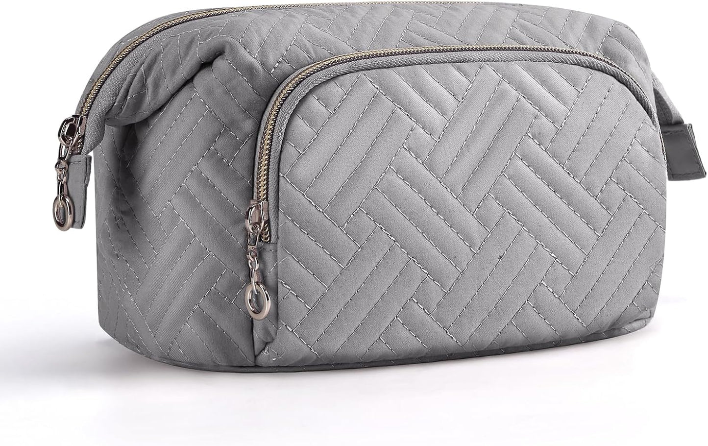 Travel Makeup Organizer Bag - Large Wide-Open Pouch for Cosmetics, Toiletries, and Brushes for Women