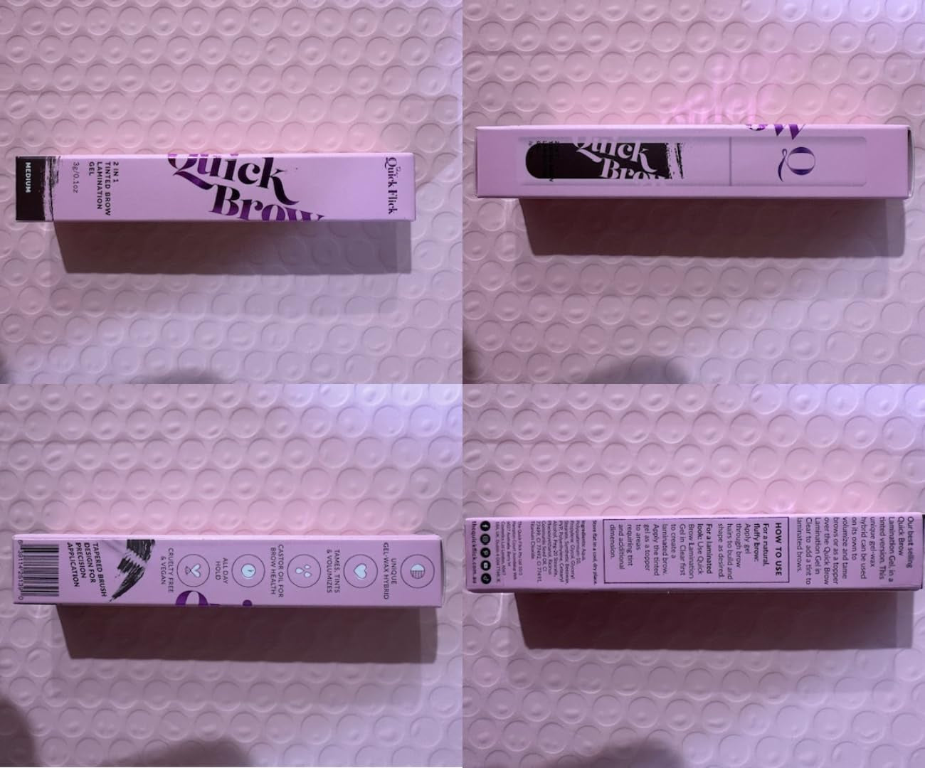 Tinted Eyebrow Lamination Gel with Castor Oil – Smudge-Proof & Long-Lasting, Vegan & Cruelty-Free (Medium - 3G / 0.1 Oz)