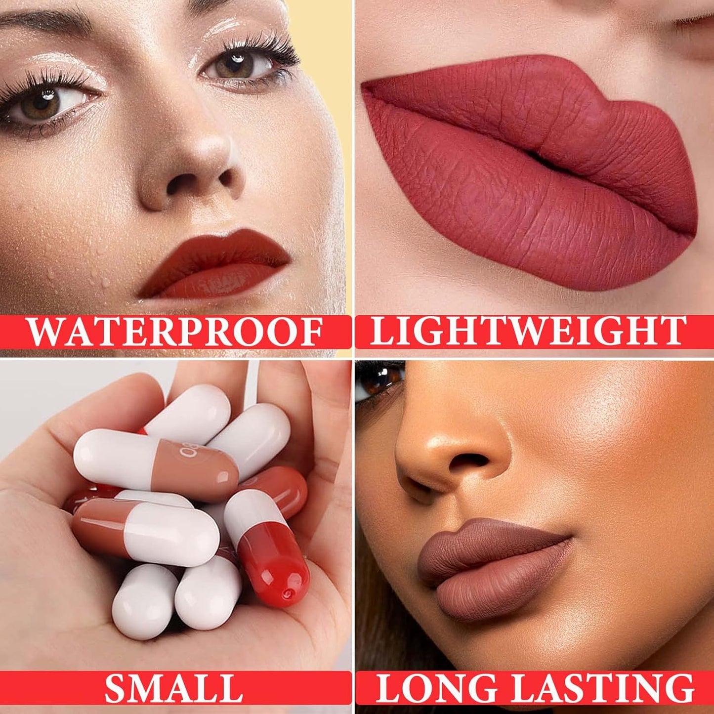 18-Piece Mini Matte Lipstick Set - Long-Lasting Waterproof Velvet Capsule Lip Stains