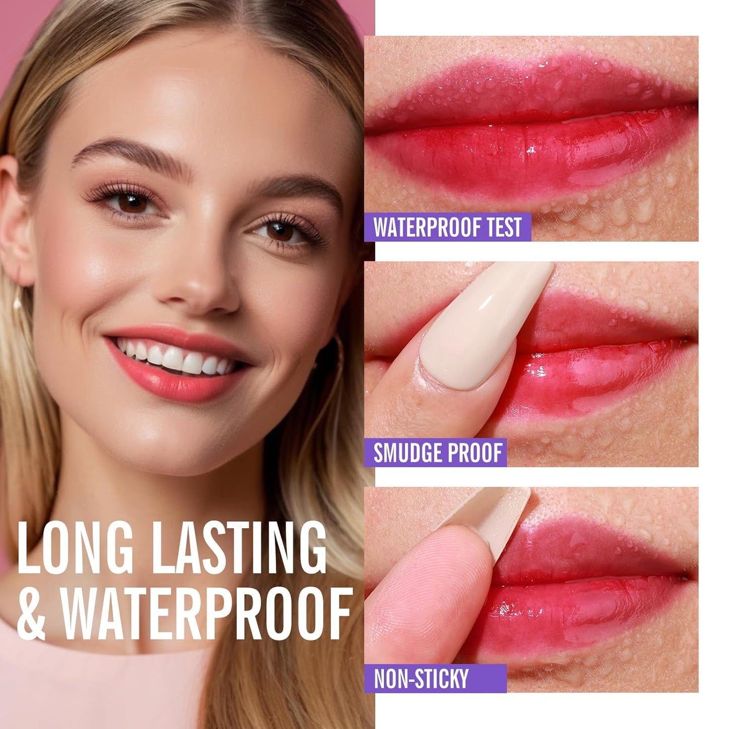 Long-Lasting Waterproof Tattoo Peel & Reveal Lip Stain - Non-Stick Peel Off Lip Liner & Gloss Makeup