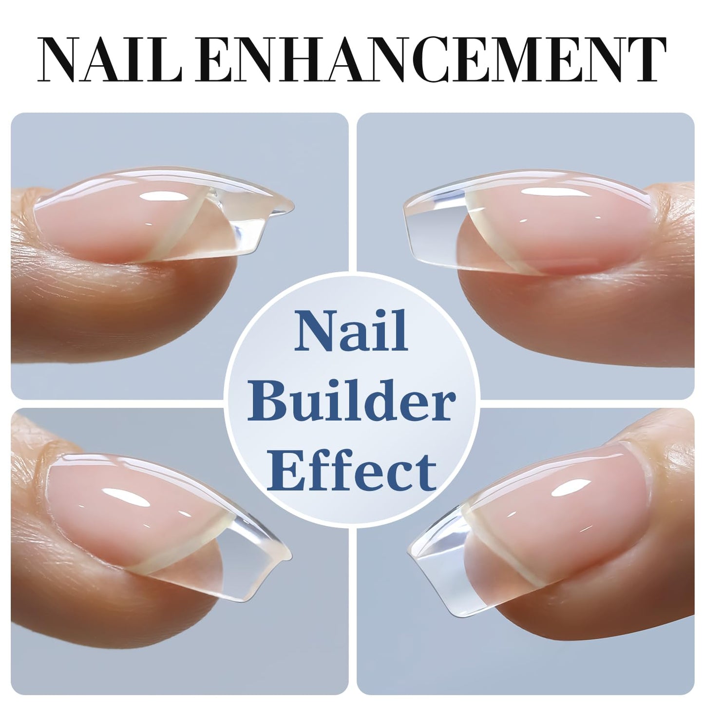 Nail Strengthener Rubber Gel Polish - 0.52Oz Clear Builder for Thickening & Extension