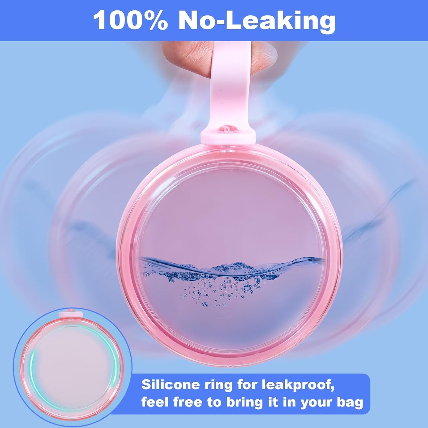 Denture Care Case - Leak-Proof Travel Bath Cup for Soaking Full and Partial Dentures and Retainers, Includes Cleaning Kit with Brush - Pink