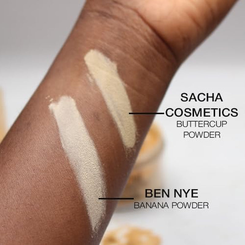 Sacha Buttercup Setting Powder – Translucent Loose Face Powder for Medium to Dark Skin Tones, 1.75 Oz – Minimizes Fine Lines and Pores, No Flashback