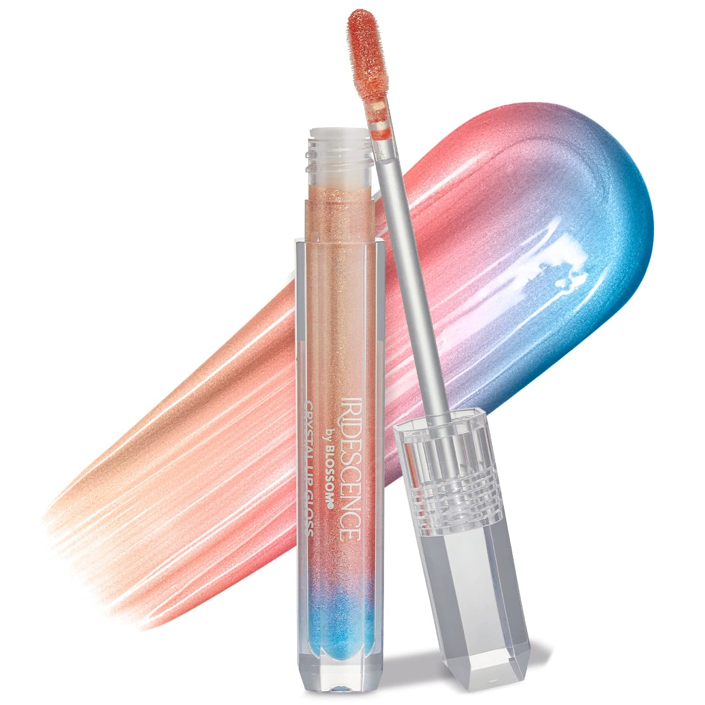 Iridescent Watermelon Lip Gloss - Longlasting High Gloss with Glittering Shimmer - Ombre Nude & Carnelian Cream - 0.08 Fl Oz