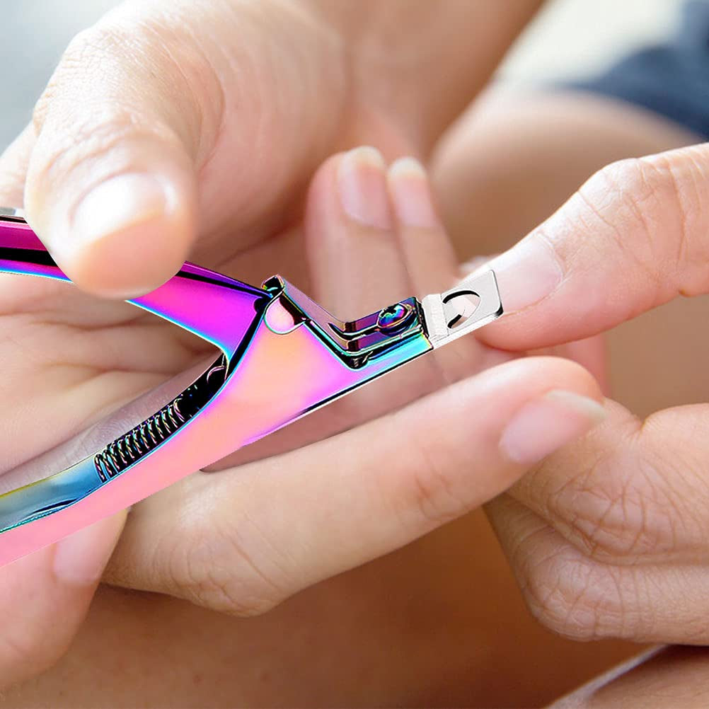 Professional Acrylic Nail Tip Cutter - Rainbow Finish Manicure Tool