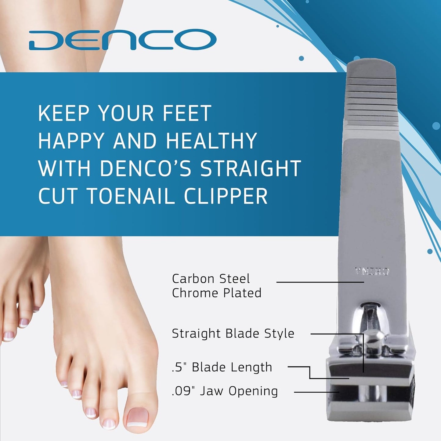 Premium Silver Straight Cut Toenail Clipper - Model 3559N, Single Unit