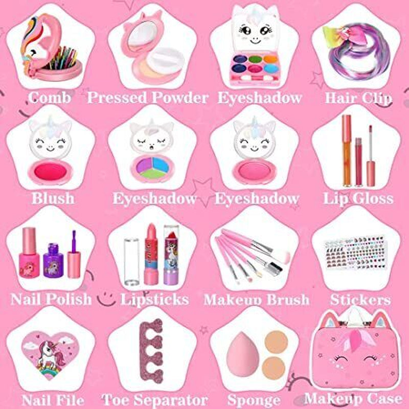 Girls Washable Makeup Set - Fun & Safe Kids Makeup Kit for Creative Play!