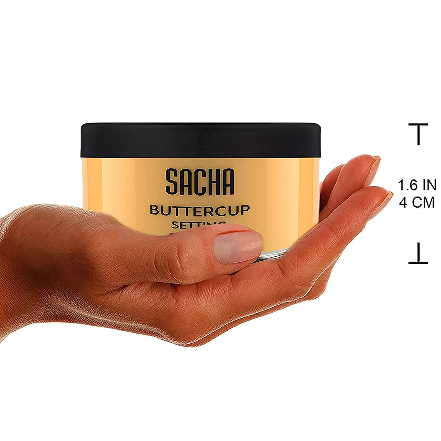 Sacha Buttercup Setting Powder – Translucent Loose Face Powder for Medium to Dark Skin Tones, 1.75 Oz – Minimizes Fine Lines and Pores, No Flashback