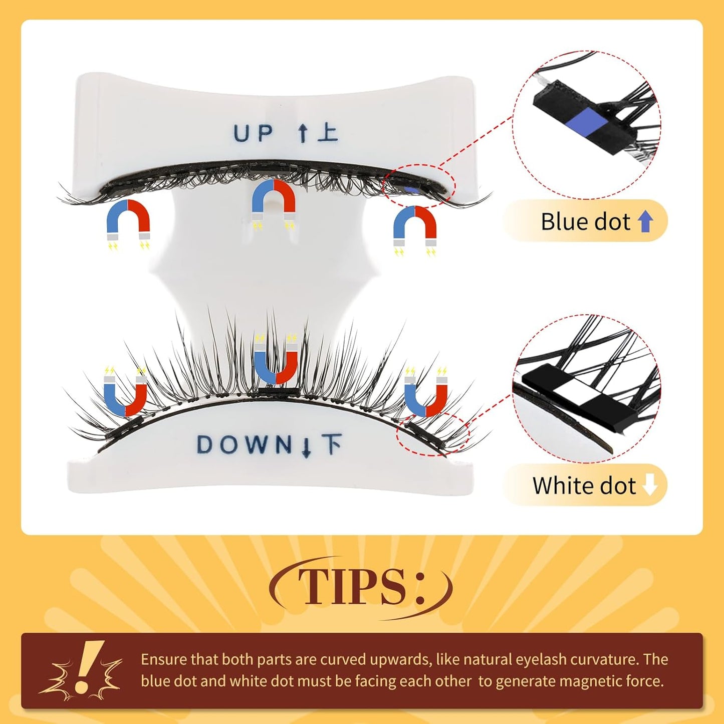 Magnetic Eyelashes with Applicator - Reusable Cat Eye Effect, No Glue, Easy to Wear & Remove, Natural Look (B03)