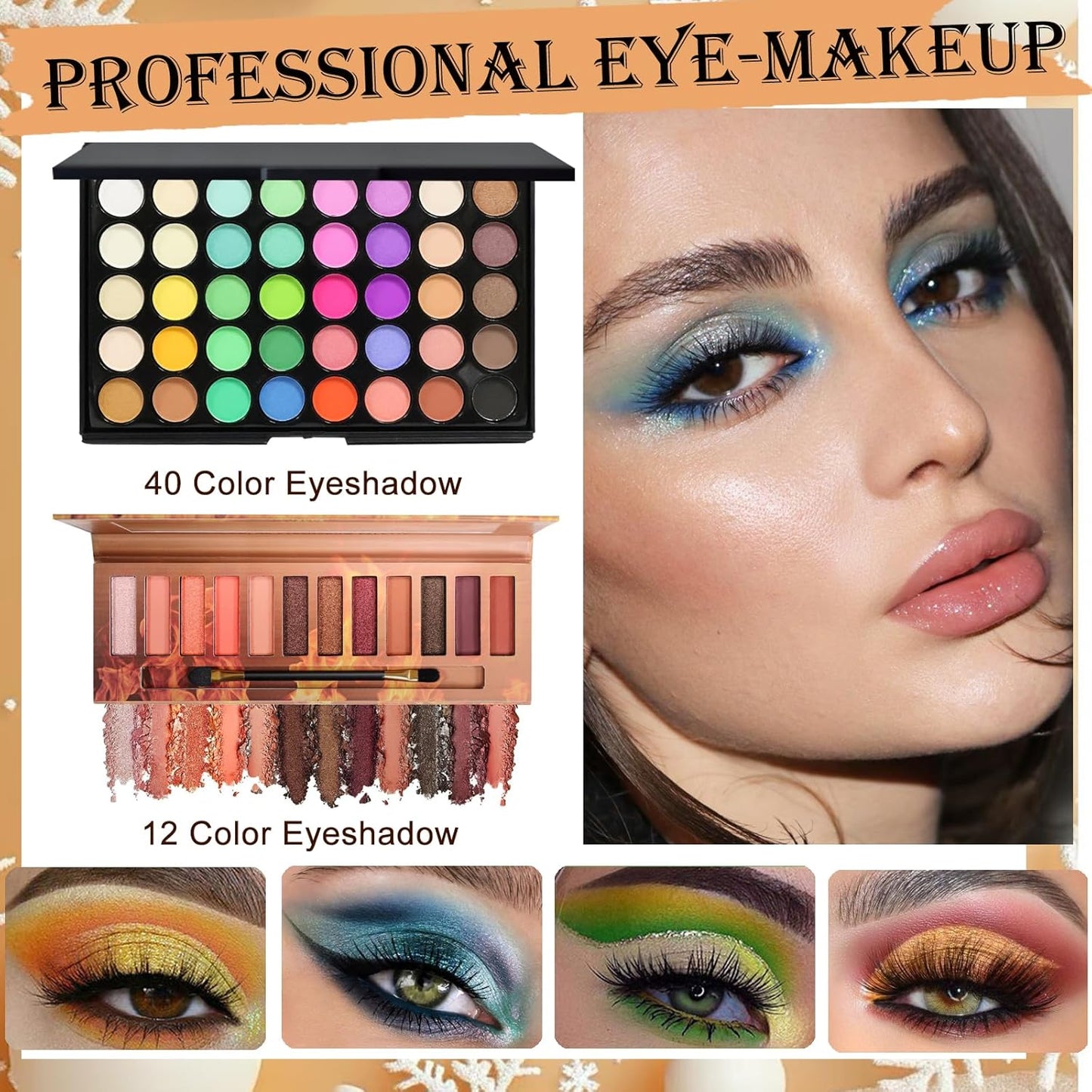 Ultimate Girls Makeup Kit: 40 Vibrant Eyeshadows, Foundation, Contour Stick & More!