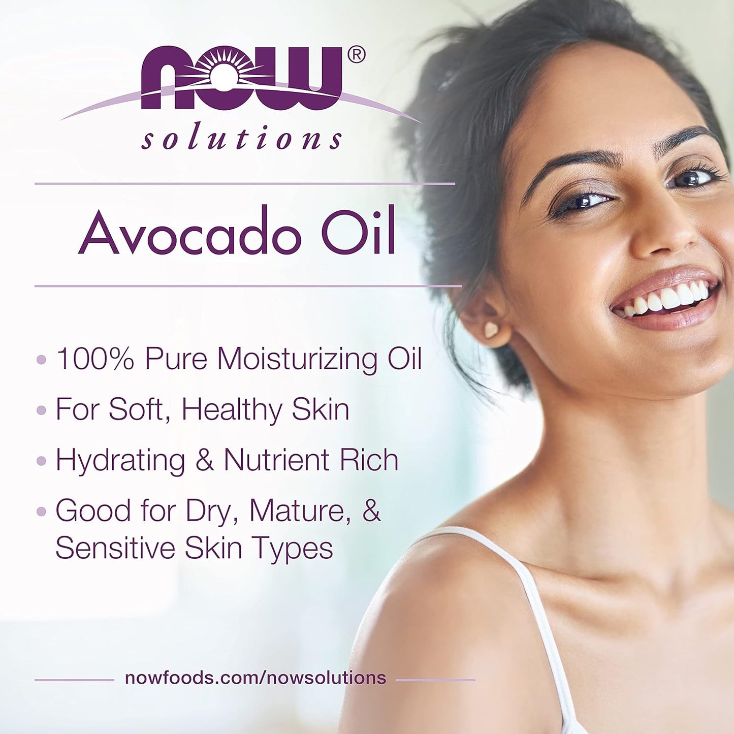 Solutions 100% Pure Avocado Oil - Nutrient-Rich and Hydrating Moisturizing Oil, 16 Ounces
