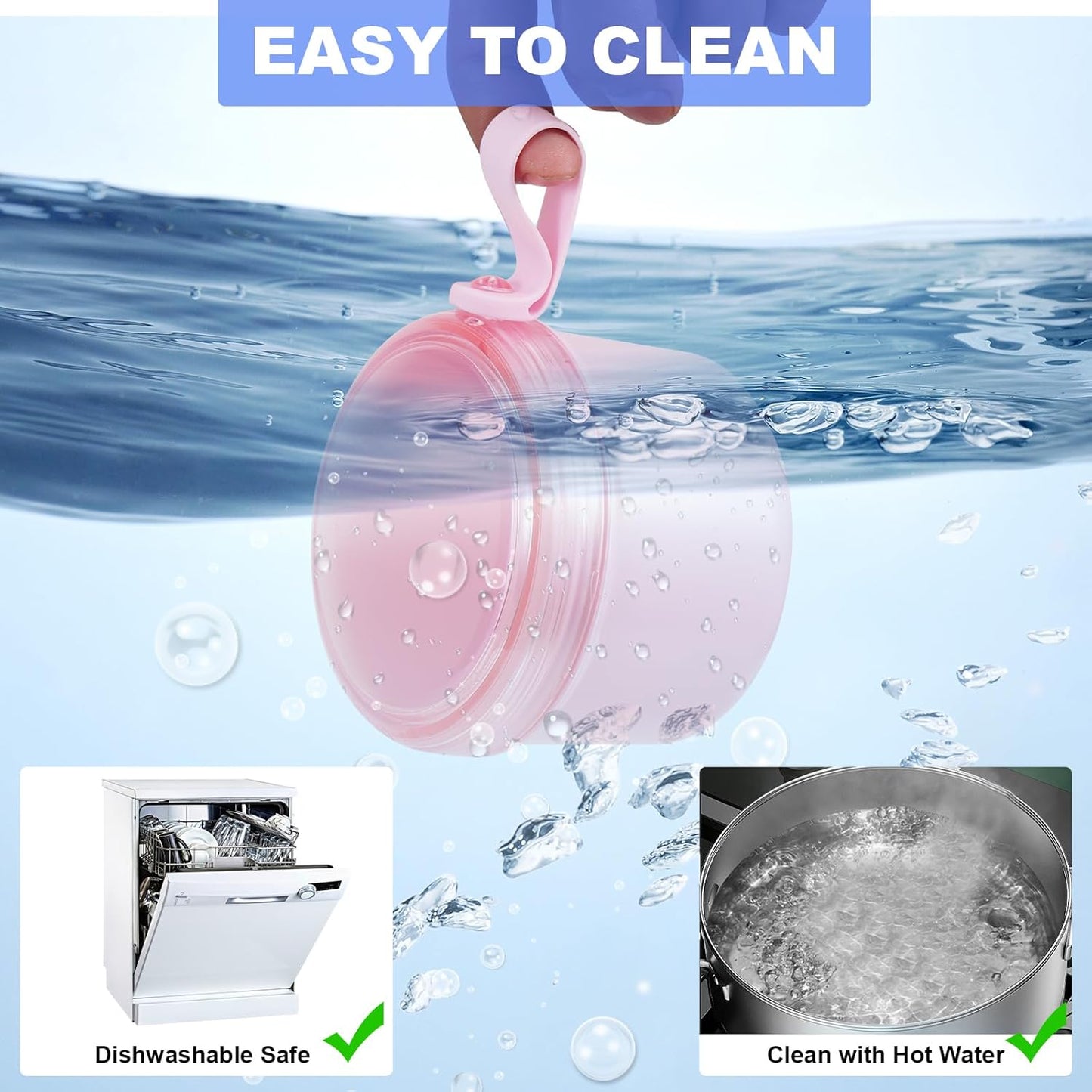 Denture Care Case - Leak-Proof Travel Bath Cup for Soaking Full and Partial Dentures and Retainers, Includes Cleaning Kit with Brush - Pink