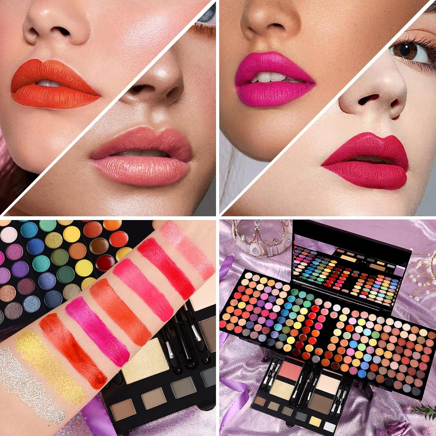 Ultimate Women's Makeup Set - 190 Color All-in-One Cosmetic Kit with Eyeshadow, Blusher, Eyebrow, Concealer, Eyeliner, and Lip Colors (SET B)