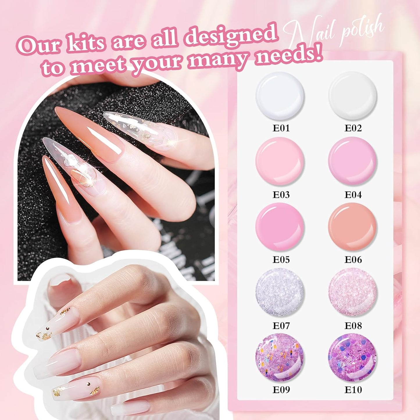 Ultimate Poly Nail Extension Gel Kit - 10 Vibrant Colors, Complete Acrylic Nail Art Set for Beginners with UV Lamp & Essential Tools!