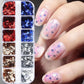 12-Grid 3D Holographic Star Glitter for Stunning Nail Art - Red & Blue Metallic Sequins for Independence Day Manicures