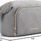 Travel Makeup Organizer Bag - Large Wide-Open Pouch for Cosmetics, Toiletries, and Brushes for Women