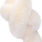 Women's Cozy Furry Cross Band Slippers - Fluffy Open Toe Indoor/Outdoor Shoes with Breathable Anti-Skid Sole