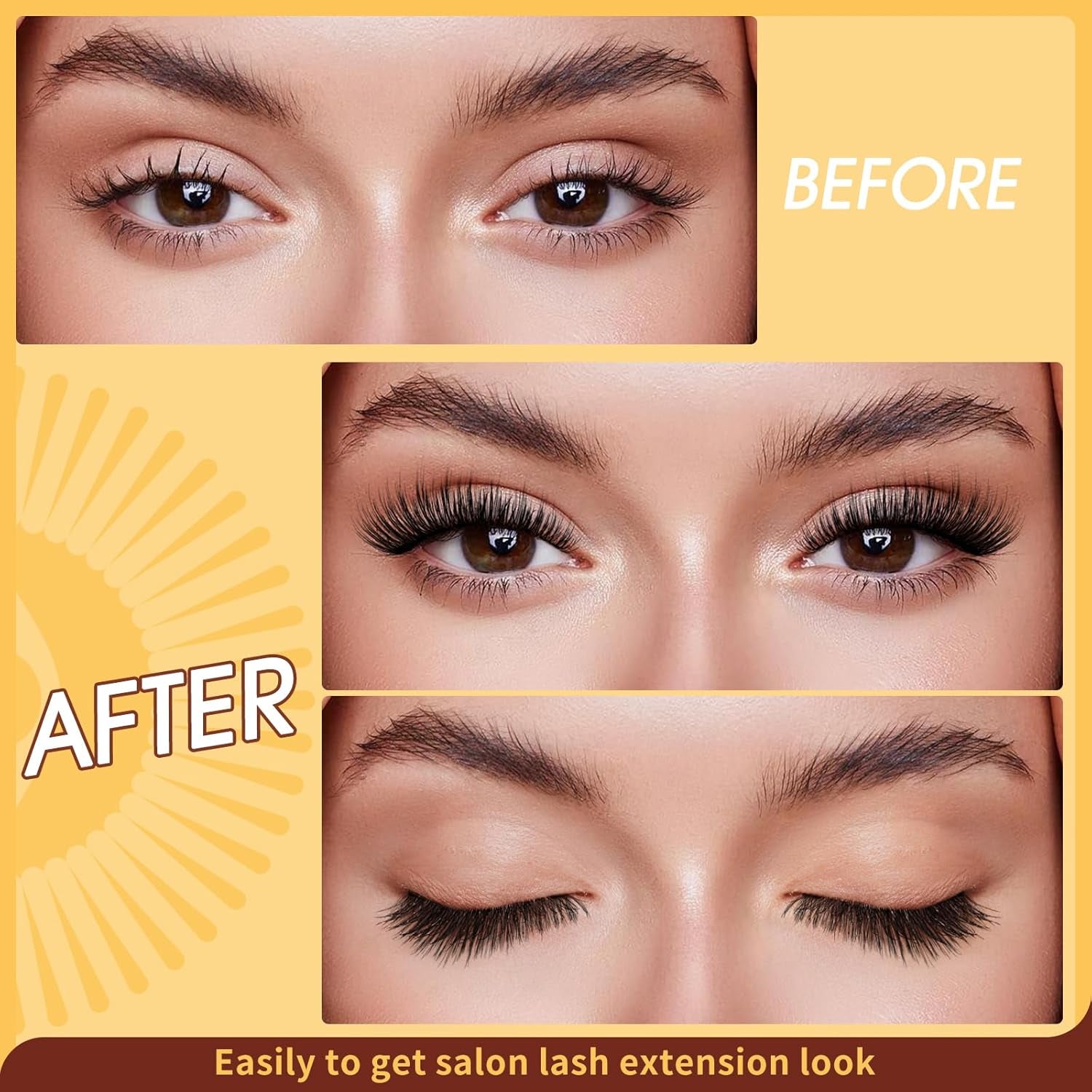 Magnetic Eyelashes with Applicator - Reusable Cat Eye Effect, No Glue, Easy to Wear & Remove, Natural Look (B03)