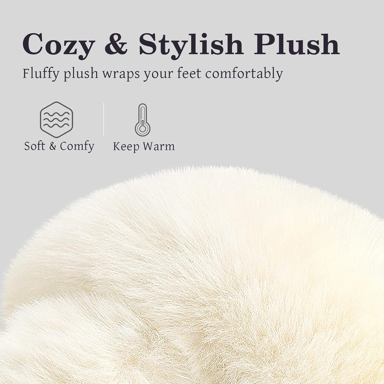 Women's Cozy Furry Cross Band Slippers - Fluffy Open Toe Indoor/Outdoor Shoes with Breathable Anti-Skid Sole