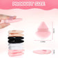 Set of 8 Soft Triangle Velour Makeup Puffs for Foundation Blending and Cosmetic Application