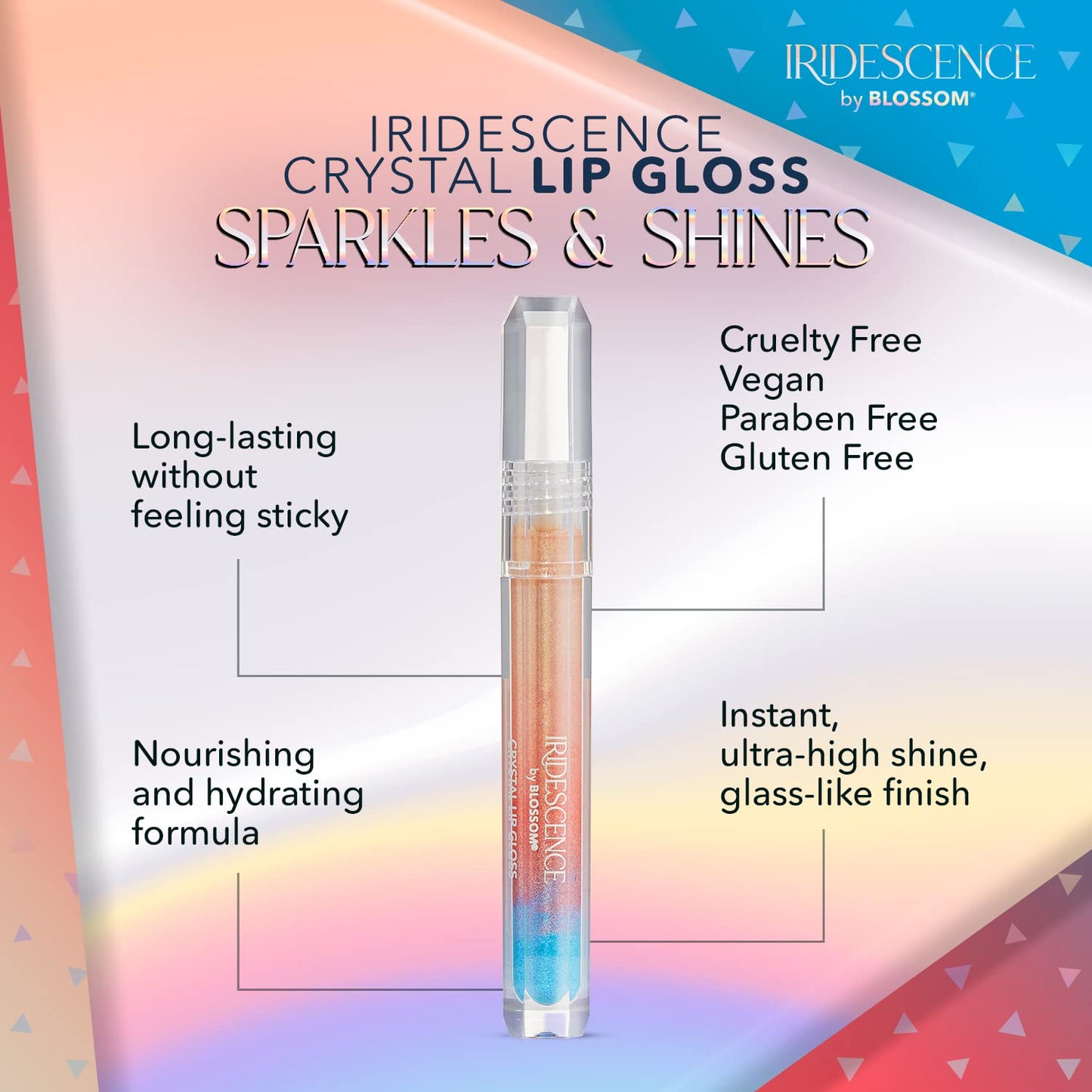 Iridescent Watermelon Lip Gloss - Longlasting High Gloss with Glittering Shimmer - Ombre Nude & Carnelian Cream - 0.08 Fl Oz