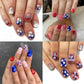 12-Grid 3D Holographic Star Glitter for Stunning Nail Art - Red & Blue Metallic Sequins for Independence Day Manicures