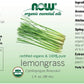 NOW Essential Oils Organic Lemongrass Oil, 100% Pure, Steam Distilled, Uplifting Aromatherapy Scent, Vegan, 1 Ounce, Child Resistant Cap