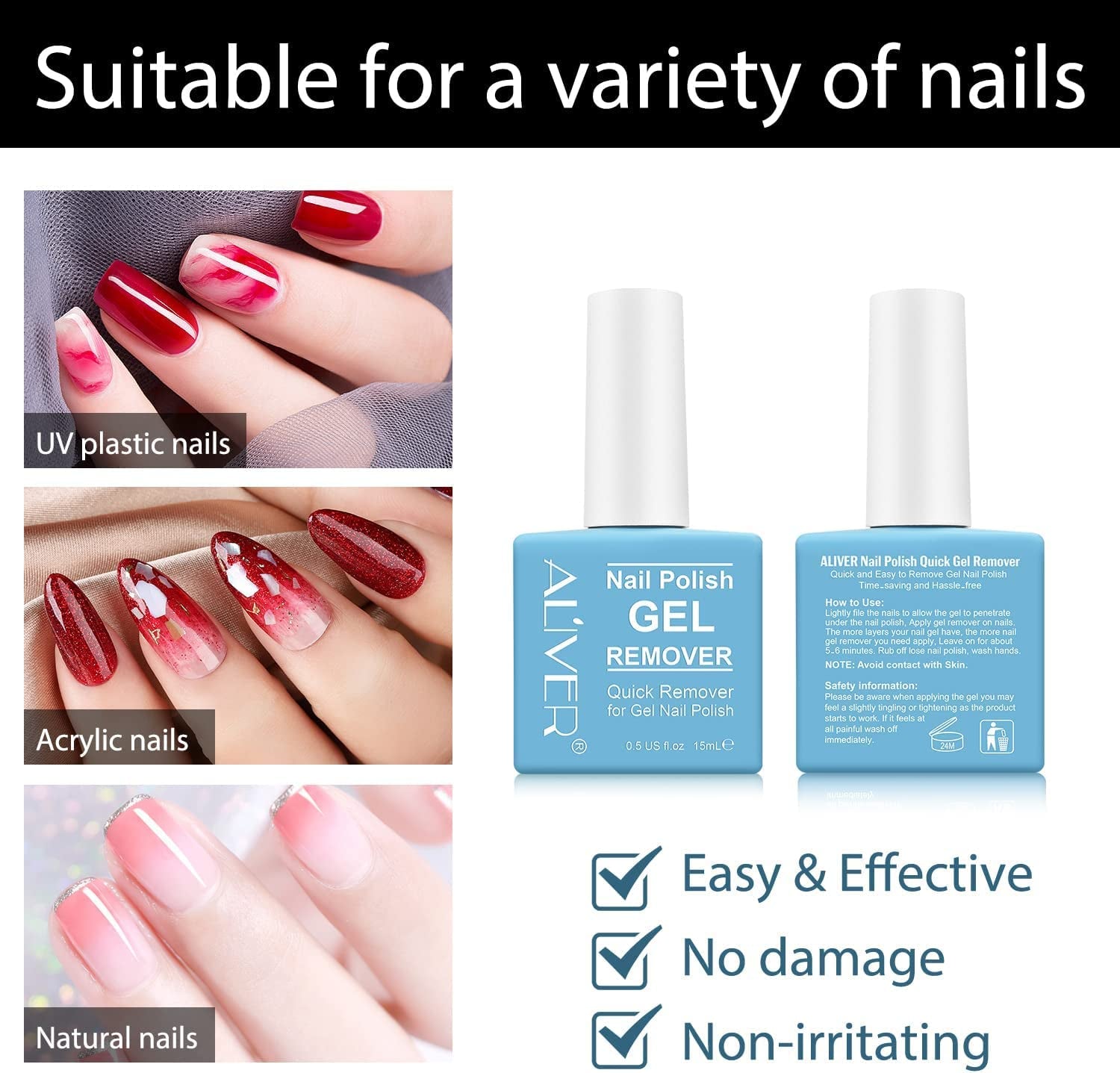 Magic Gel Nail Polish Remover – Quick & Effortless 2-4 Minute Formula, 0.5 Fl Oz