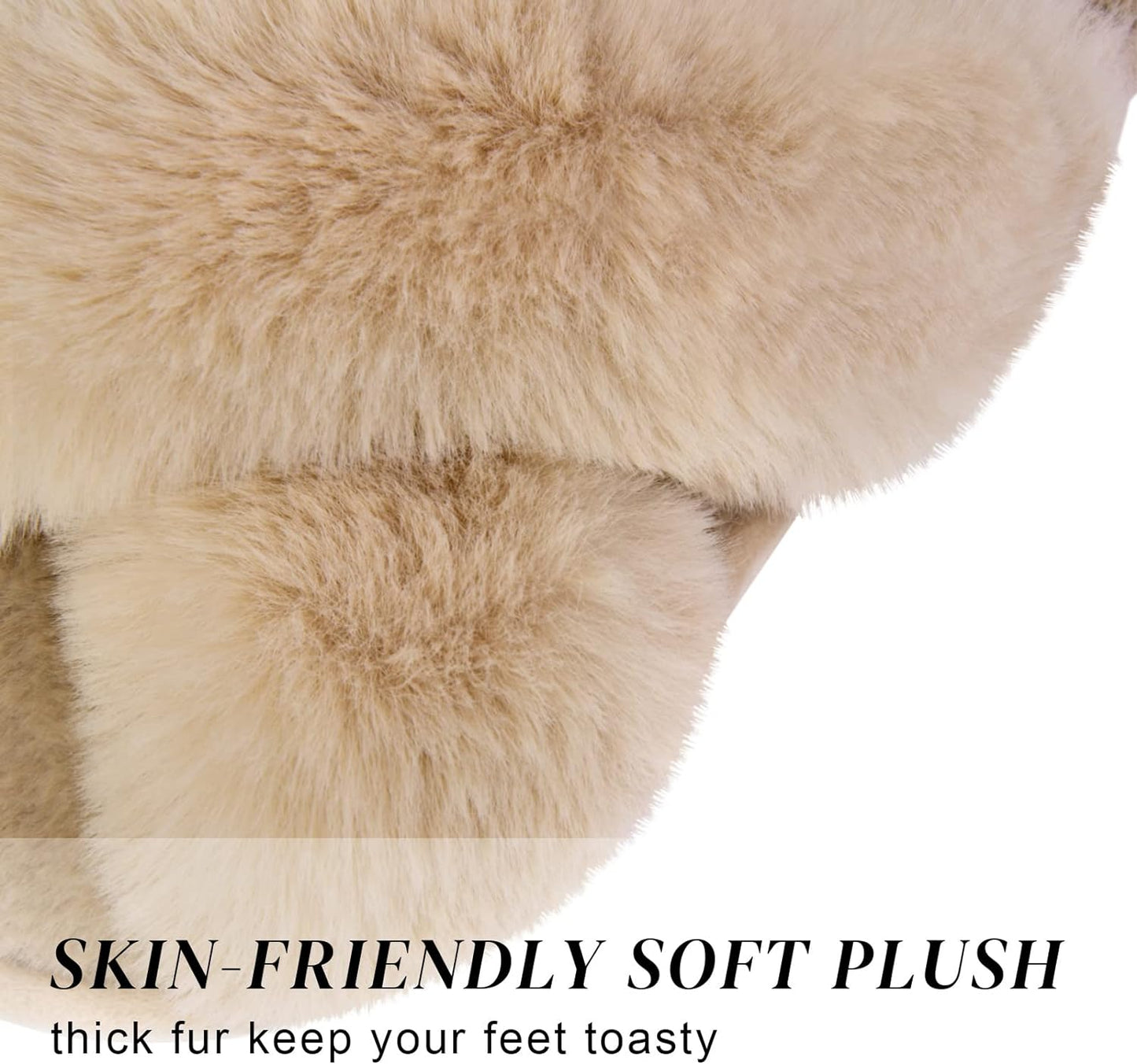 Women's Fuzzy Cross Band Slippers - Comfortable Memory Foam Open Toe House Shoes for Indoor Use and Gifts