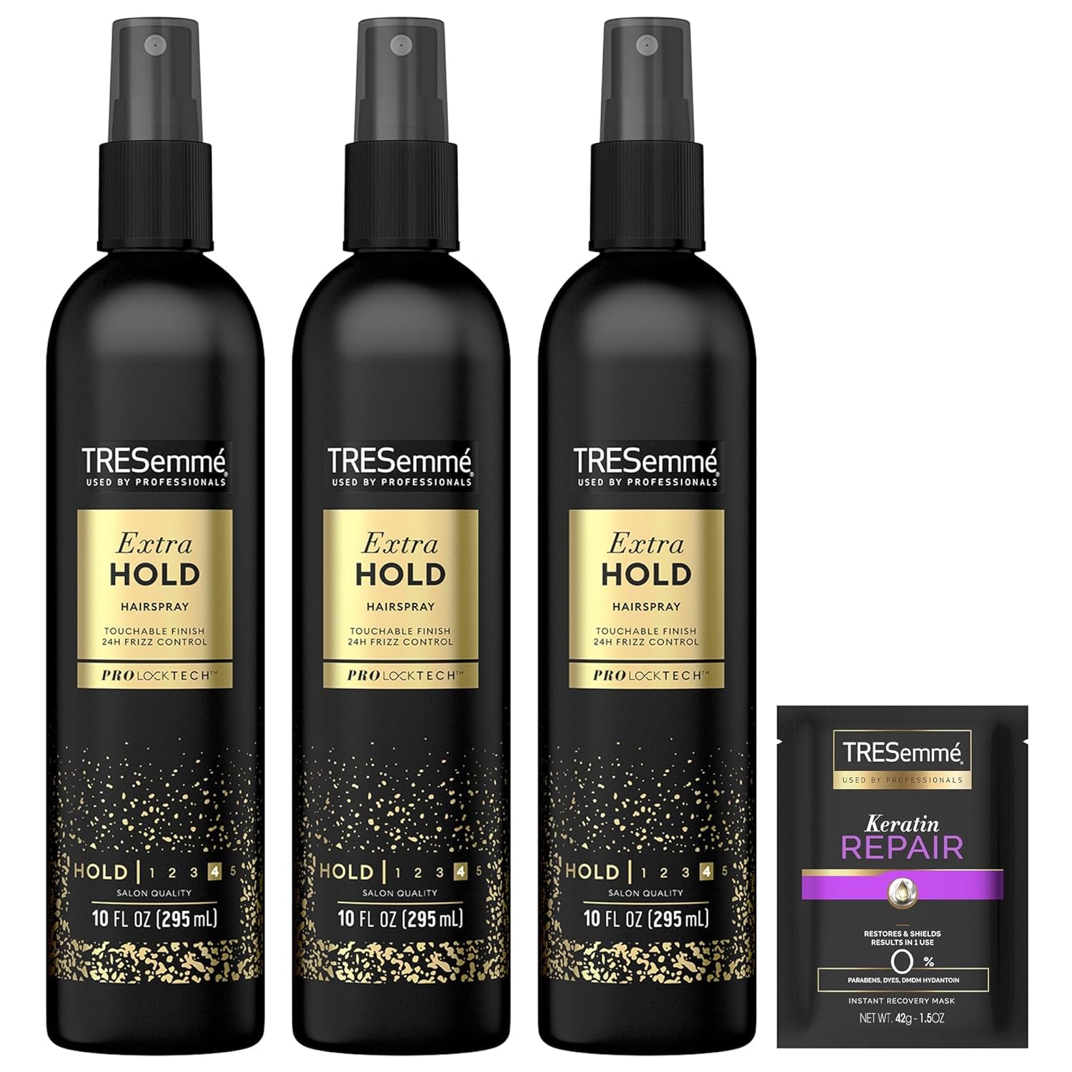 Ultimate Hair Care Set: Non-Aerosol Extra Hold Hairspray (3-Pack) + Nourishing Keratin Repair Hair Mask for Moisturized, Frizz-Free Locks!