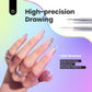 Professional Nail Art Brush Set - 6 Stylish Tools with Gray Wood Alloy Handles & Dotting Pens - Perfect Valentine's Day Gift for Her!