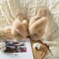 Women's Fuzzy Cross Band Slippers - Comfortable Memory Foam Open Toe House Shoes for Indoor Use and Gifts