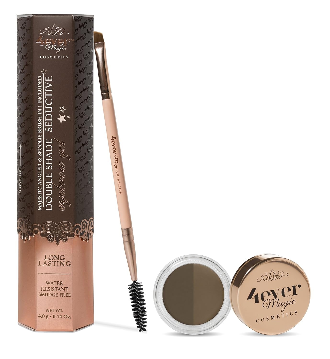 Transform Your Look with 4Ever Magic Double Shade Seductive Eyebrow Gel - Abracadabra Black