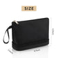 Elegant Double Layer Cosmetic Organizer for Women – Compact Travel Makeup Bag with Brush Holder