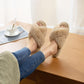 Women's Fuzzy Cross Band Slippers - Comfortable Memory Foam Open Toe House Shoes for Indoor Use and Gifts