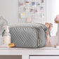 Travel Makeup Organizer Bag - Large Wide-Open Pouch for Cosmetics, Toiletries, and Brushes for Women