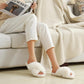 Women's Cozy Furry Cross Band Slippers - Fluffy Open Toe Indoor/Outdoor Shoes with Breathable Anti-Skid Sole