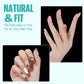 Clear Short Coffin Acrylic Nails - 216 Pcs Gel Press-On & False Nails for Beginners and Pros