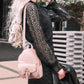 Women's Mini Backpack with Bowknot Detail - Elegant Leather Purse and Satchel with Charm Tassel