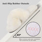 Women's Cozy Furry Cross Band Slippers - Fluffy Open Toe Indoor/Outdoor Shoes with Breathable Anti-Skid Sole