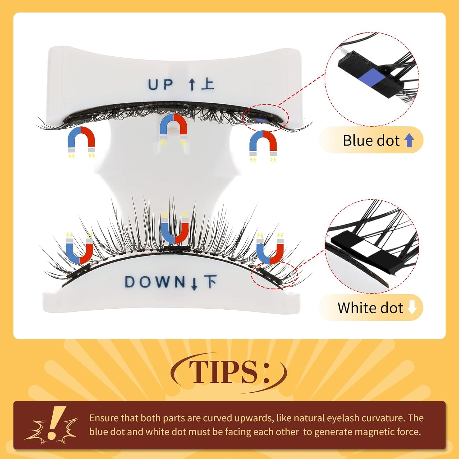 Magnetic Eyelashes with Applicator - Reusable Cat Eye Effect, No Glue, Easy to Wear & Remove, Natural Look (B03)