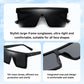 Oversized Square Fashion Sunglasses for Men and Women with Flat Top Design and Black Frame